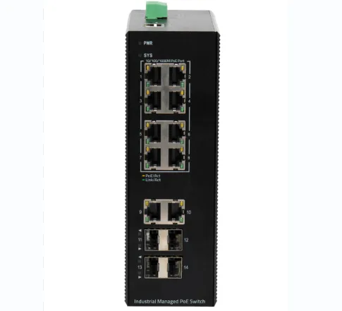 8 Port 100/1000M managed Industrial POE Switch