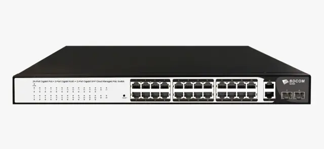 24 Port Gigabit managed PoE+ Switch