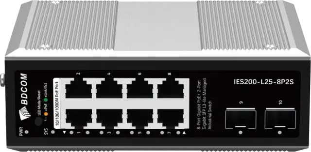 8 Port managed L3-lite Industrial PoE Switch